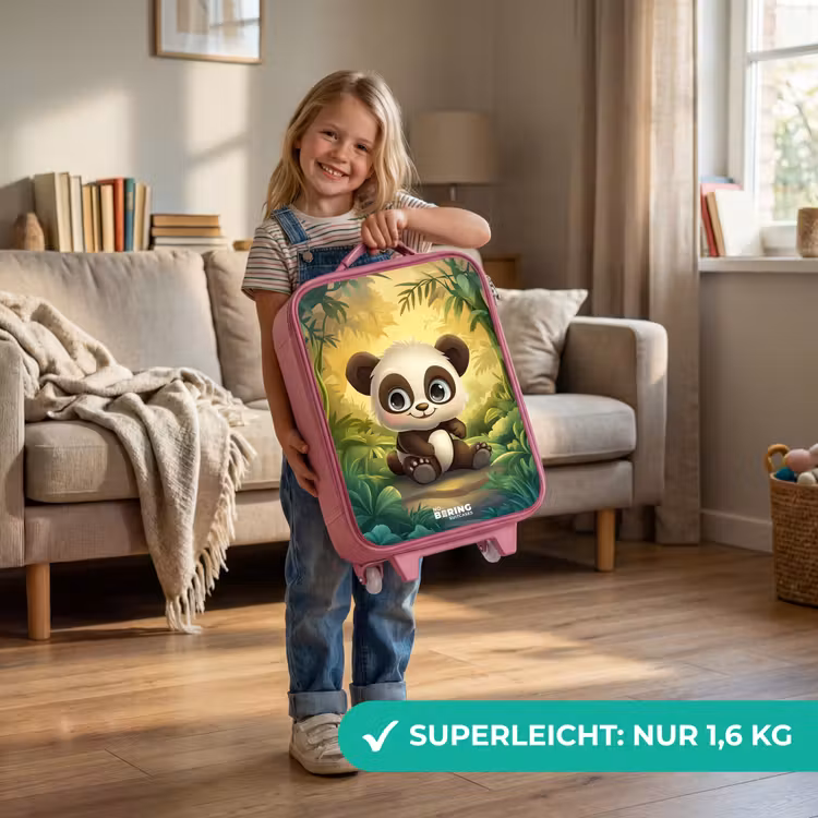 Kinderkoffer Rosa - Panda - Bambuswald - Grün — 3