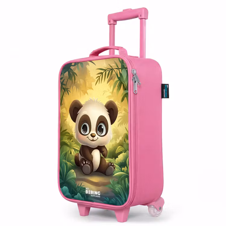 Kinderkoffer Rosa - Panda - Bambuswald - Grün — 8