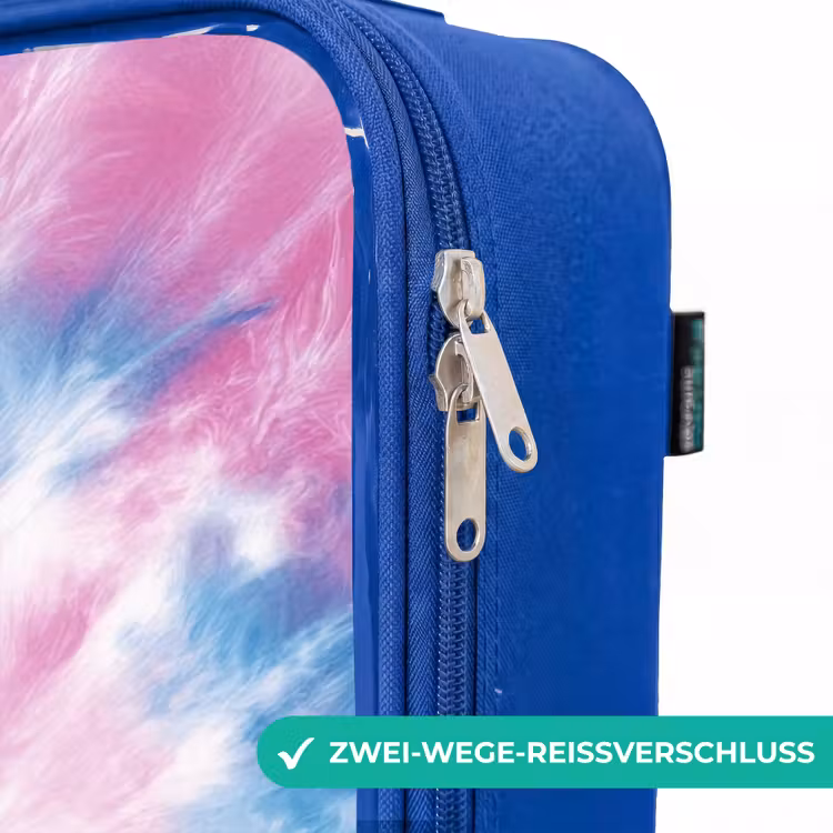 Kinderkoffer Blau - Krawattenfärbung - Abstrakt - Blau - Rosa — 5