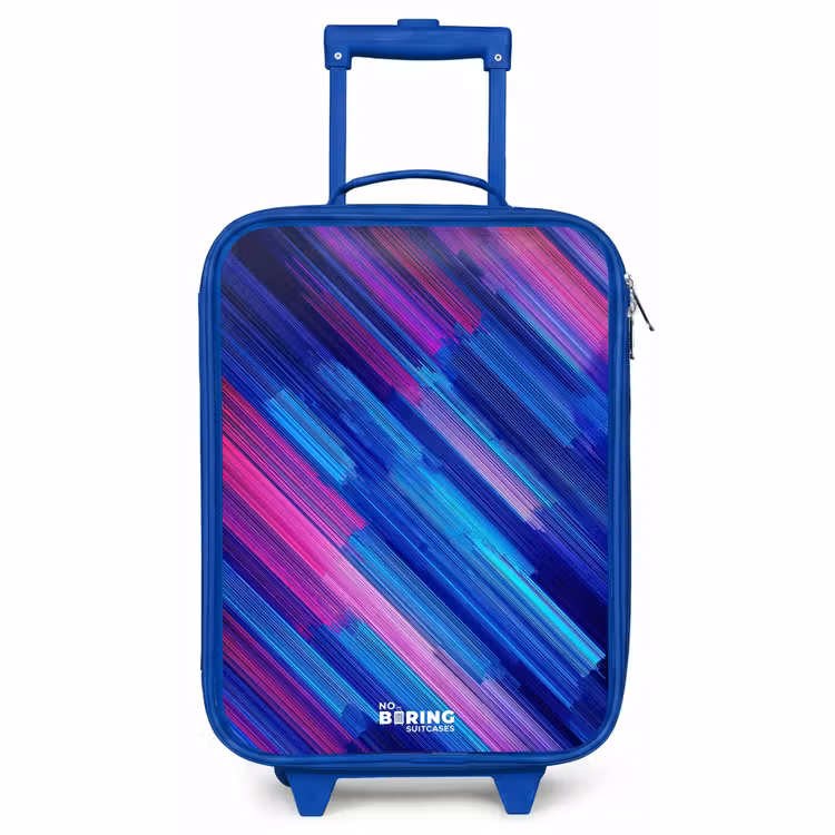 Kinderkoffer Blau - Neon - Streifen - Abstrakt - Blau - Rosa — 1