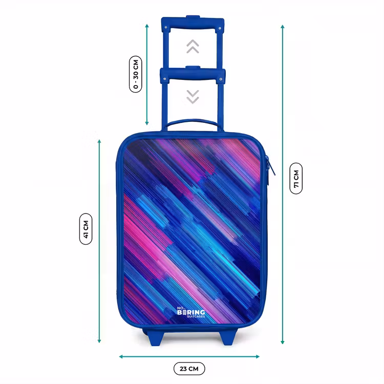 Kinderkoffer Blau - Neon - Streifen - Abstrakt - Blau - Rosa — 7