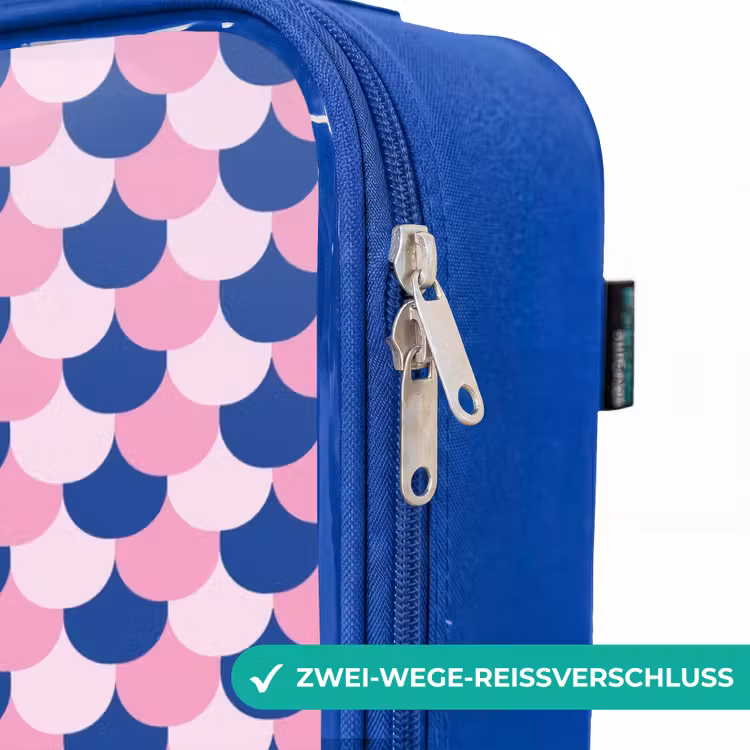 Kinderkoffer Blau - Skalen - Muster - Blau - Rosa — 5