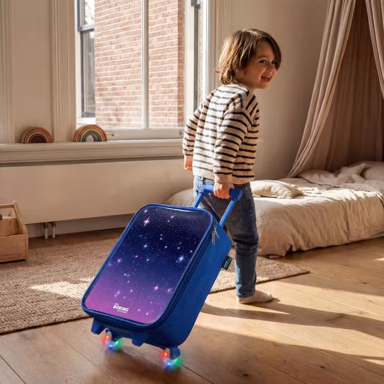 Kinderkoffer Blau - Sterne - Galaxie - Blau - Rosa — 2