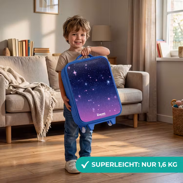 Kinderkoffer Blau - Sterne - Galaxie - Blau - Rosa — 3