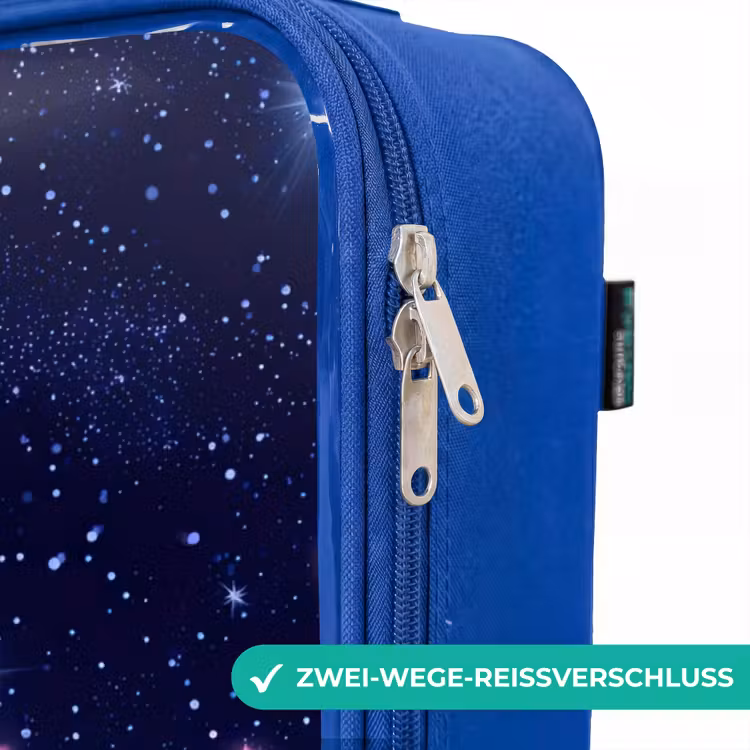 Kinderkoffer Blau - Sterne - Galaxie - Blau - Rosa — 5
