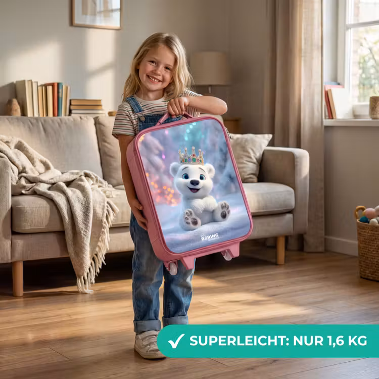 Kinderkoffer Rosa - Eisbär - Krone - Winter — 3