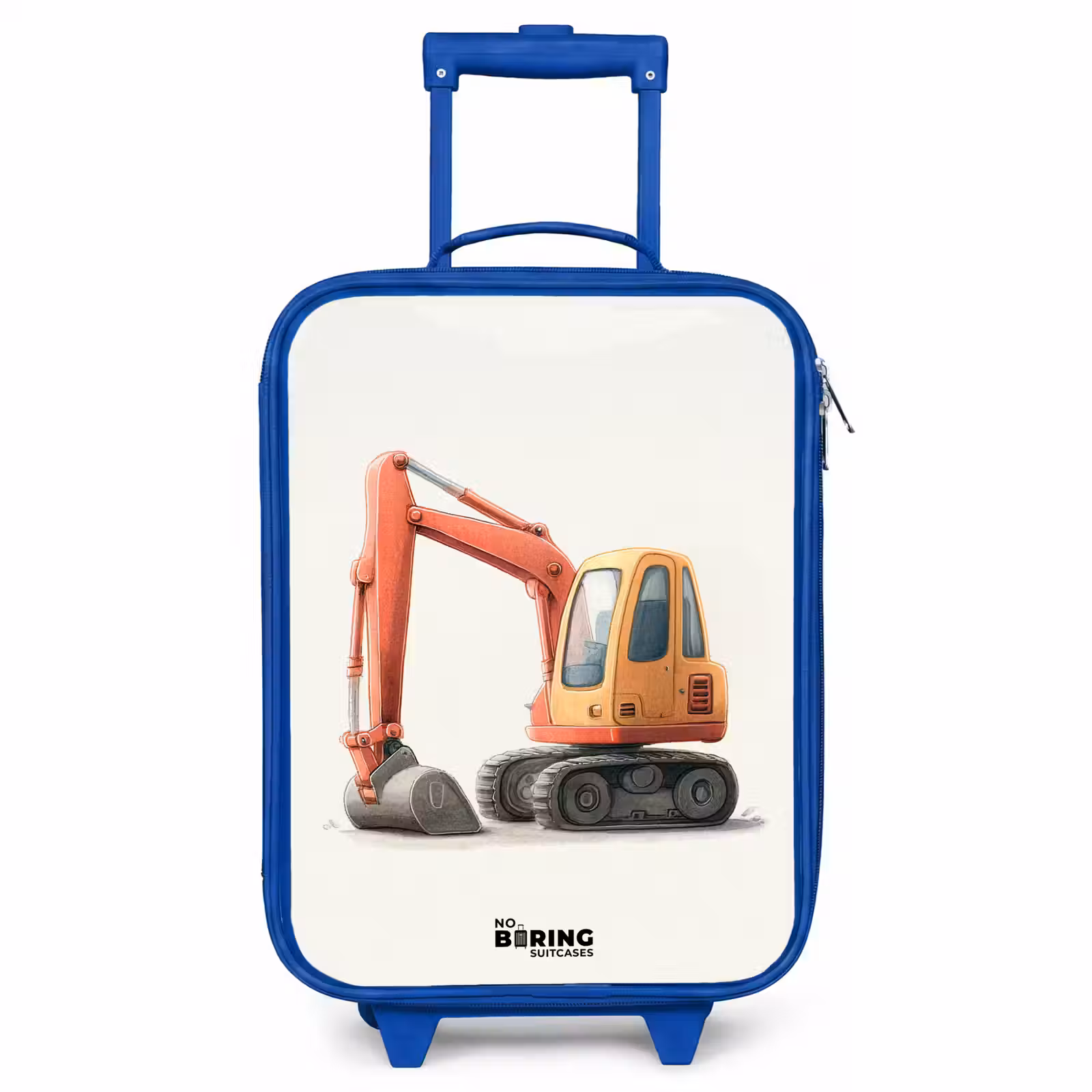 Kinderkoffer Blau - Bagger - Signiert - Orange — 1