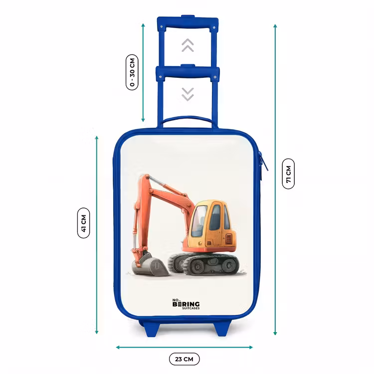 Kinderkoffer Blau - Bagger - Signiert - Orange — 7
