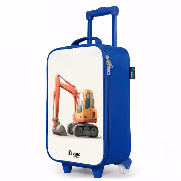 Kinderkoffer Blau - Bagger - Signiert - Orange — 8