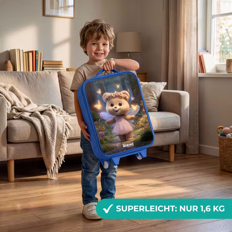 Kinderkoffer Blau - Bär - Schmetterlinge - Wald - Fee — 3