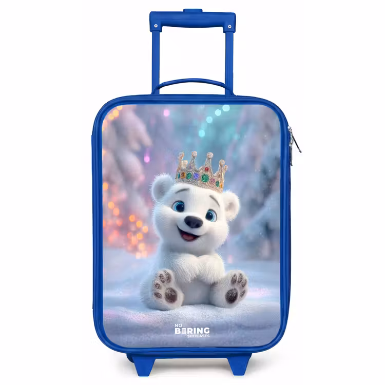 Kinderkoffer Blau - Eisbär - Krone - Winter — 1