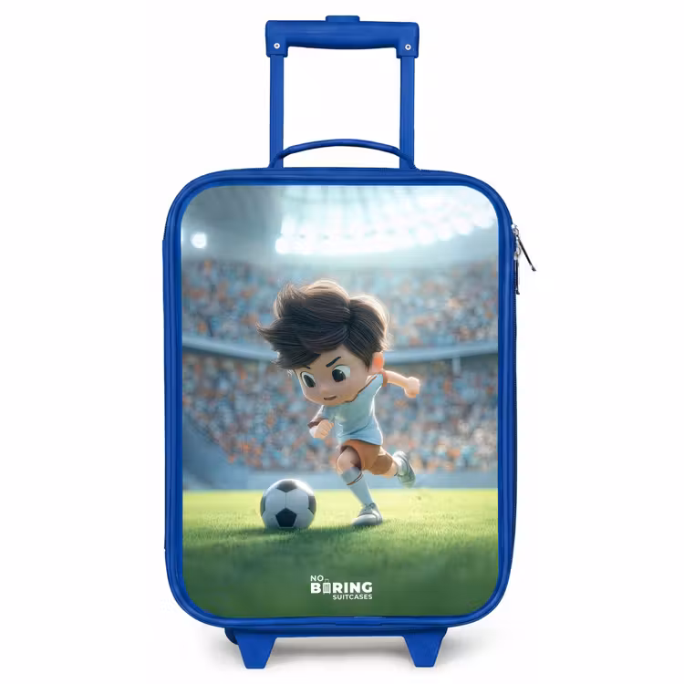 Kinderkoffer Blau - Junge - Fußball - Stadion - Sonnenlicht — 1