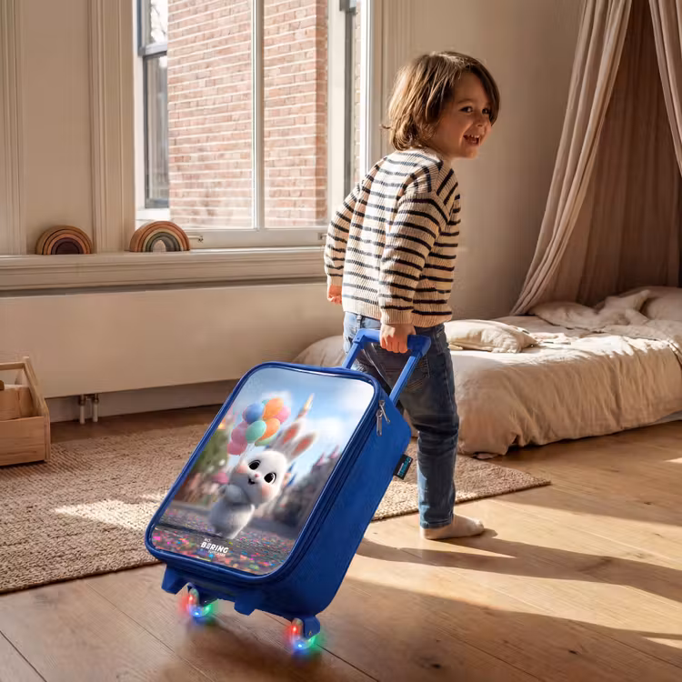 Kinderkoffer Blau - Kaninchen - Luftballons — 2