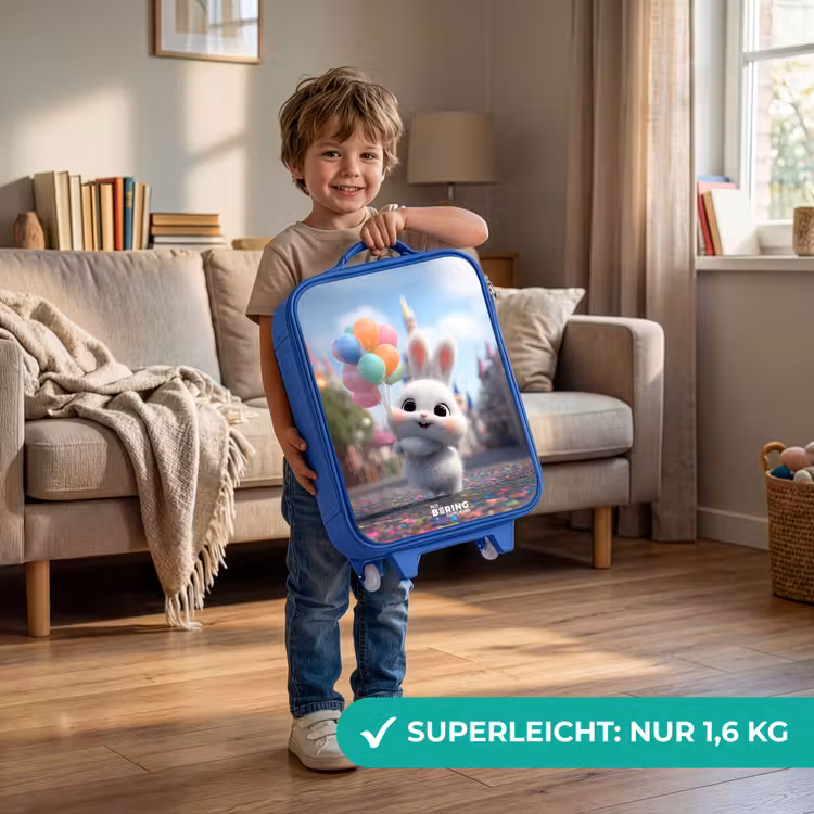 Kinderkoffer Blau - Kaninchen - Luftballons — 3