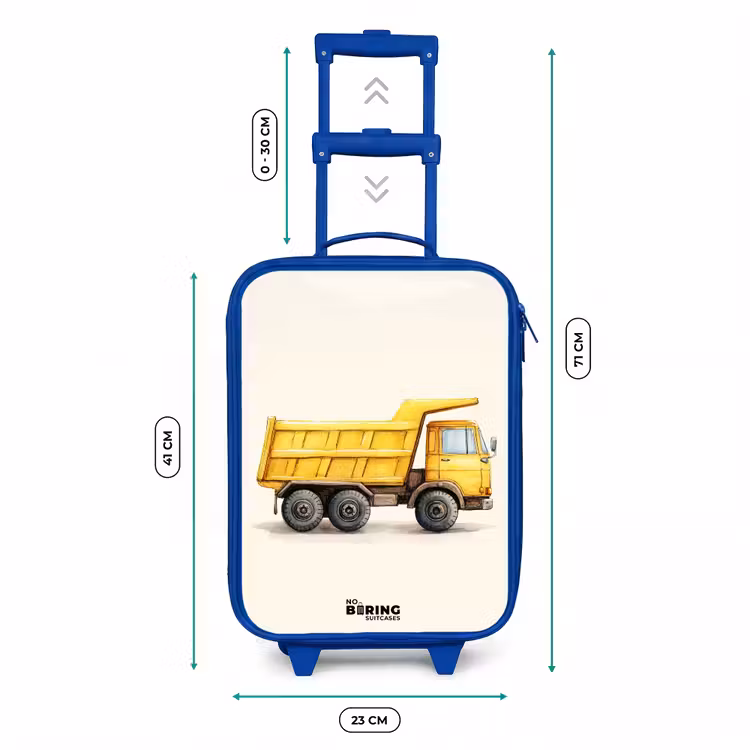 Kinderkoffer Blau - Muldenkipper - Signiert - Gelb — 7