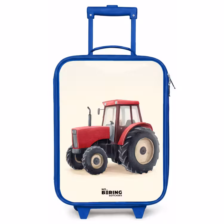Kinderkoffer Blau - Traktor - Signiert - Rot — 1