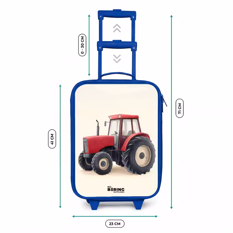 Kinderkoffer Blau - Traktor - Signiert - Rot — 7