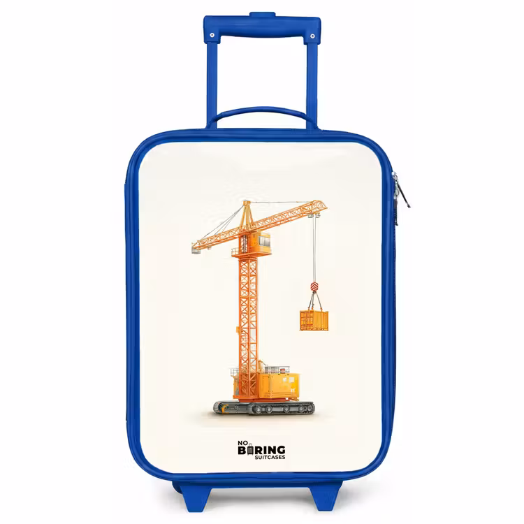 Kinderkoffer Blau - Turmkran - Signiert - Orange — 1