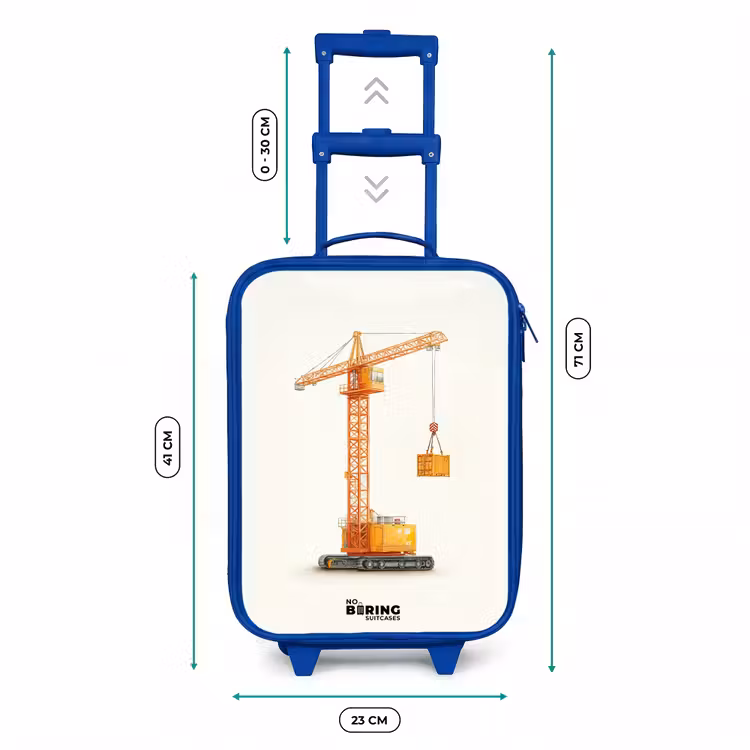 Kinderkoffer Blau - Turmkran - Signiert - Orange — 7