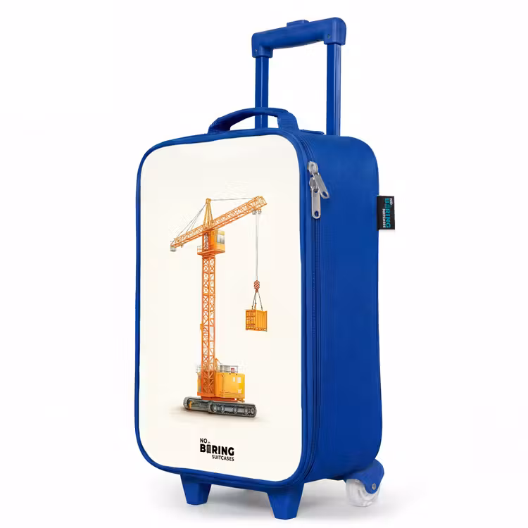 Kinderkoffer Blau - Turmkran - Signiert - Orange — 8