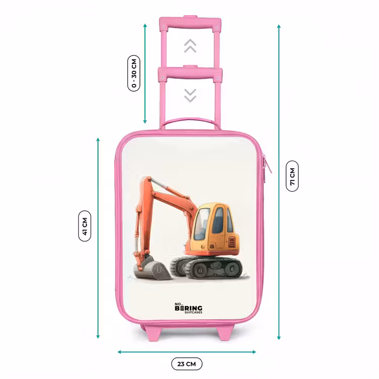 Kinderkoffer Rosa - Bagger - Signiert - Orange — 7