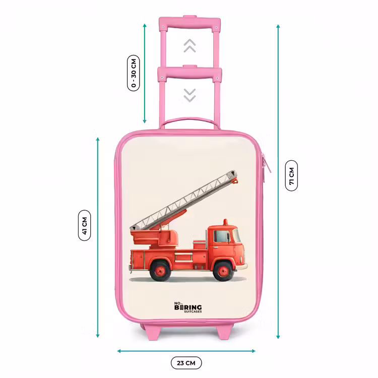 Kinderkoffer Rosa - Feuerwehrauto - Signiert - Rot — 7
