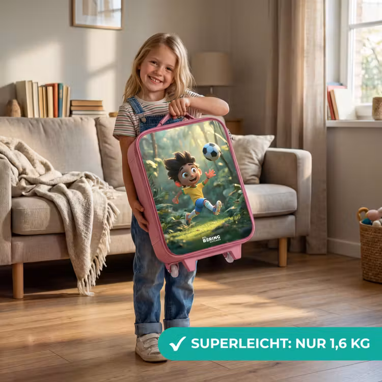 Kinderkoffer Rosa - Fußball - Junge - Wald — 3