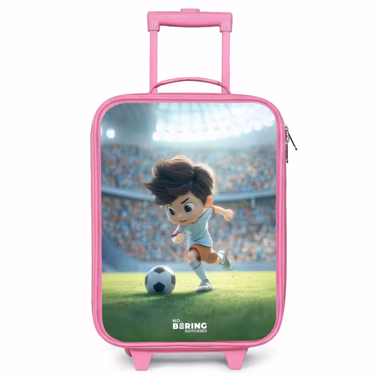 Kinderkoffer Rosa - Junge - Fußball - Stadion - Sonnenlicht — 1