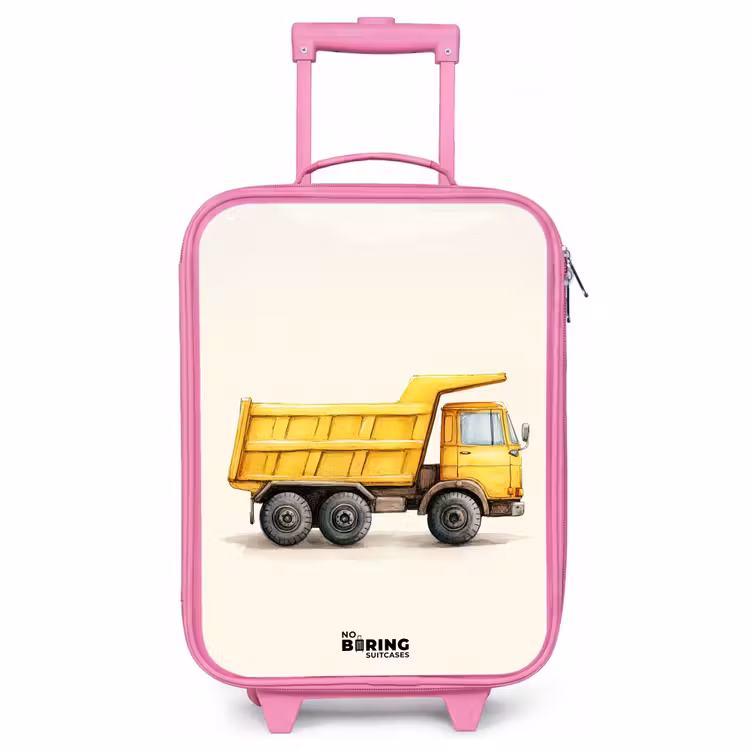 Kinderkoffer Rosa - Muldenkipper - Signiert - Gelb — 1