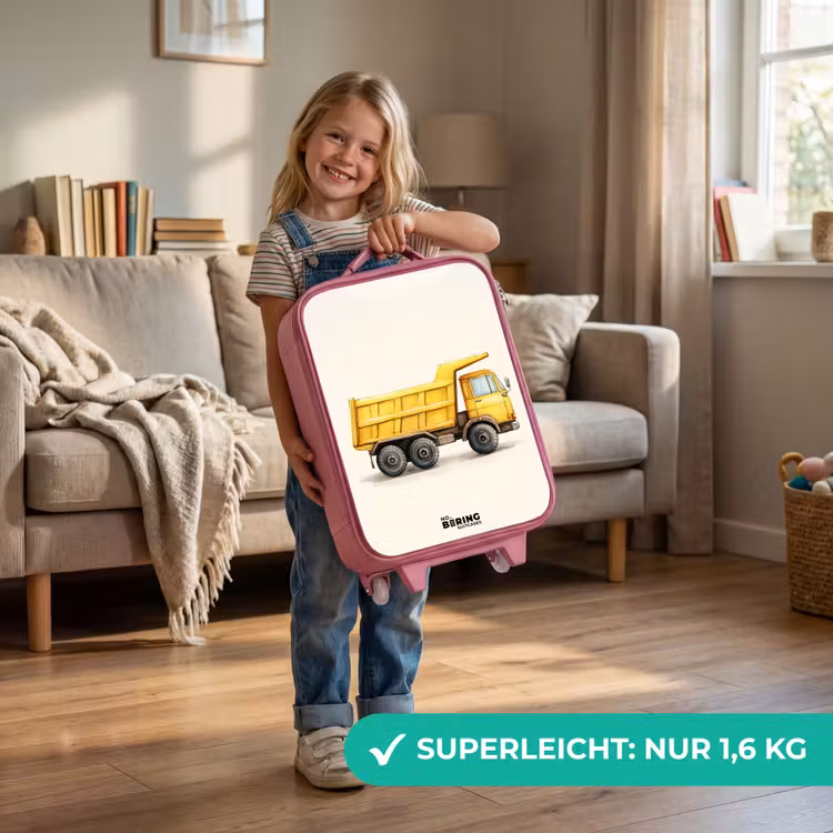 Kinderkoffer Rosa - Muldenkipper - Signiert - Gelb — 3