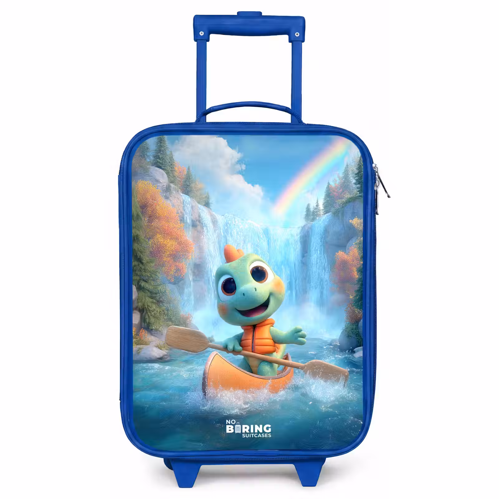 Kinderkoffer Blau - Dino - Natur - Wasserfall — 1