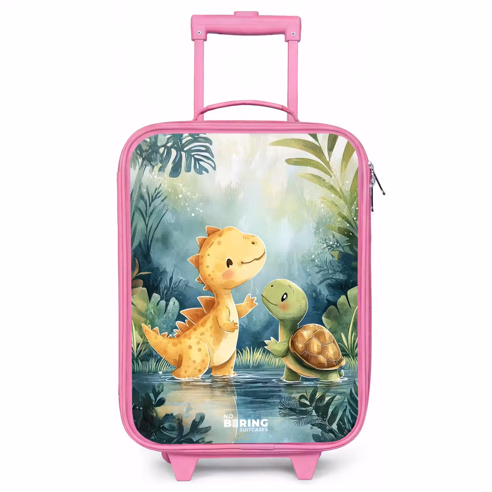 Kinderkoffer Rosa - Dino - Schildkröte - Dschungel — 1
