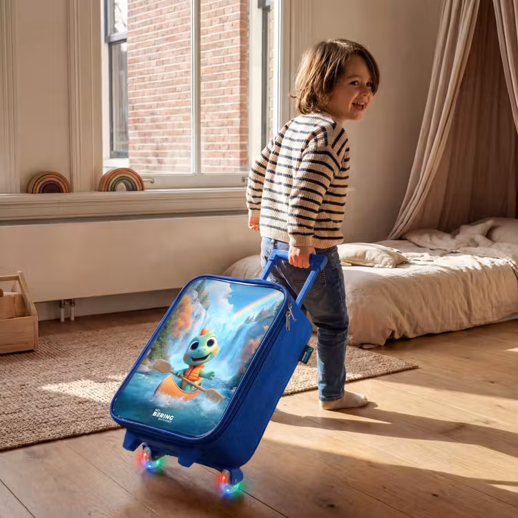 Kinderkoffer Blau - Dino - Natur - Wasserfall — 2