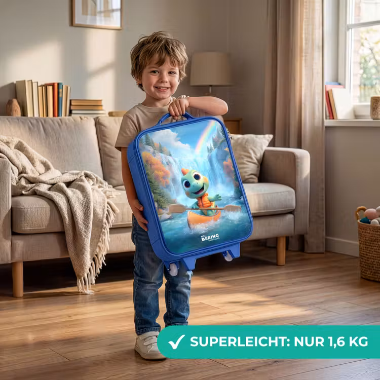 Kinderkoffer Blau - Dino - Natur - Wasserfall — 3