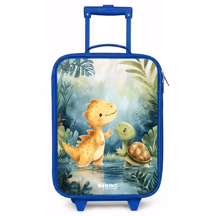 Kinderkoffer Blau - Dino - Schildkröte - Dschungel — 1