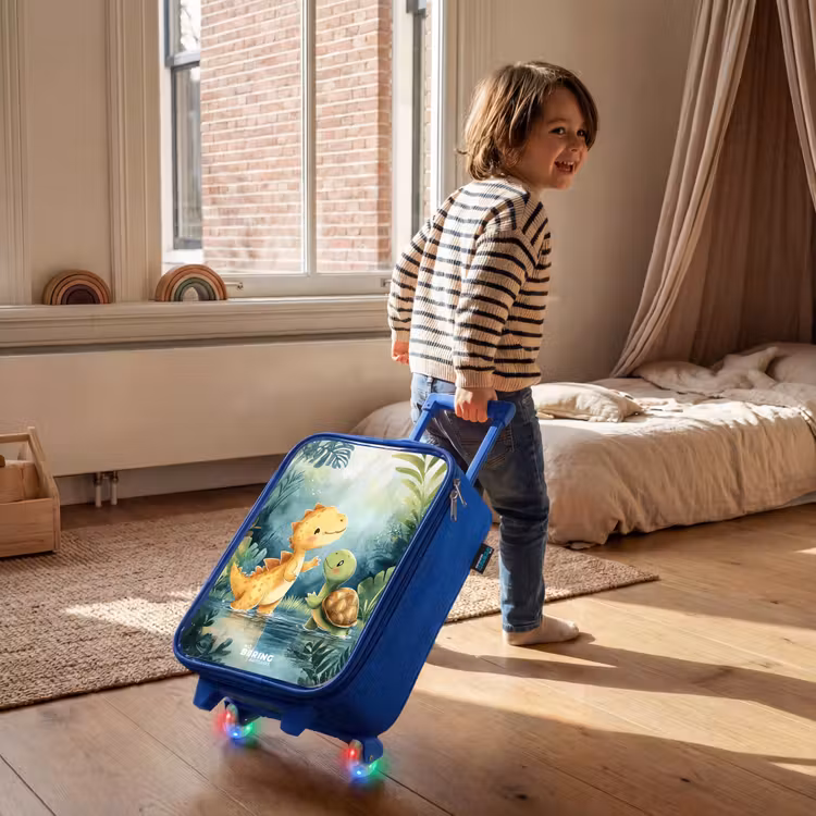 Kinderkoffer Blau - Dino - Schildkröte - Dschungel — 2