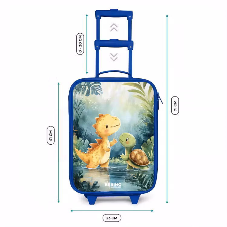 Kinderkoffer Blau - Dino - Schildkröte - Dschungel — 7