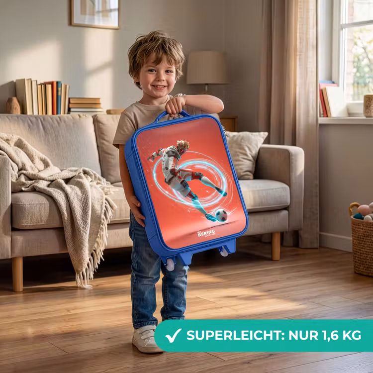 Kinderkoffer Blau - Fußball - Junge - Rot - Lichtkreis — 3