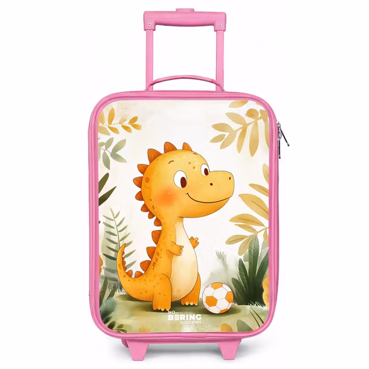 Kinderkoffer Rosa - Dino - Fußball - Orange — 1