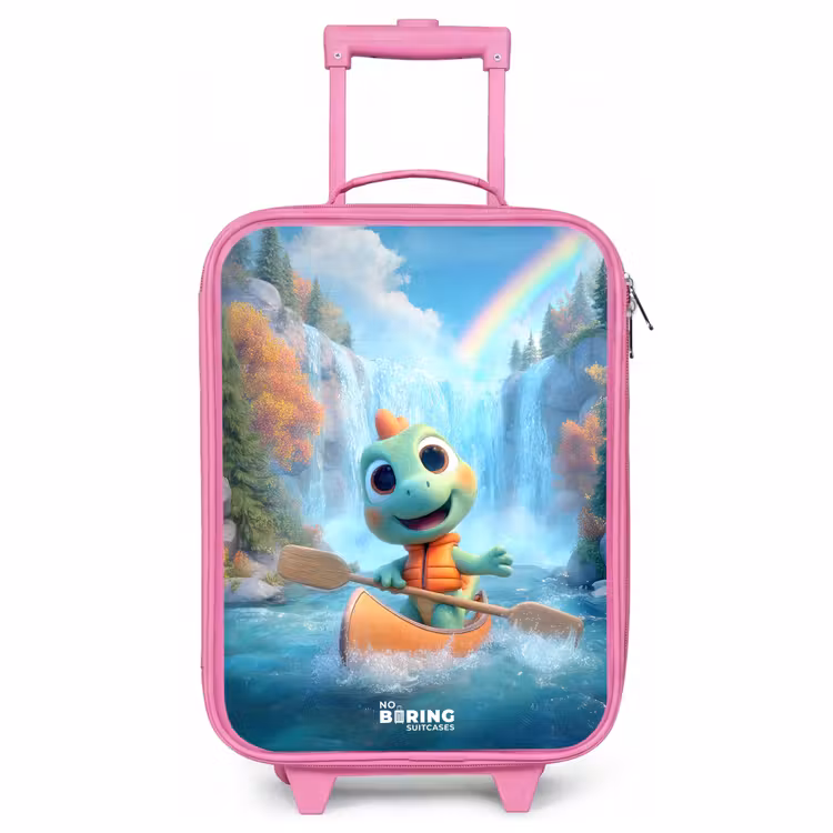 Kinderkoffer Rosa - Dino - Natur - Wasserfall — 1