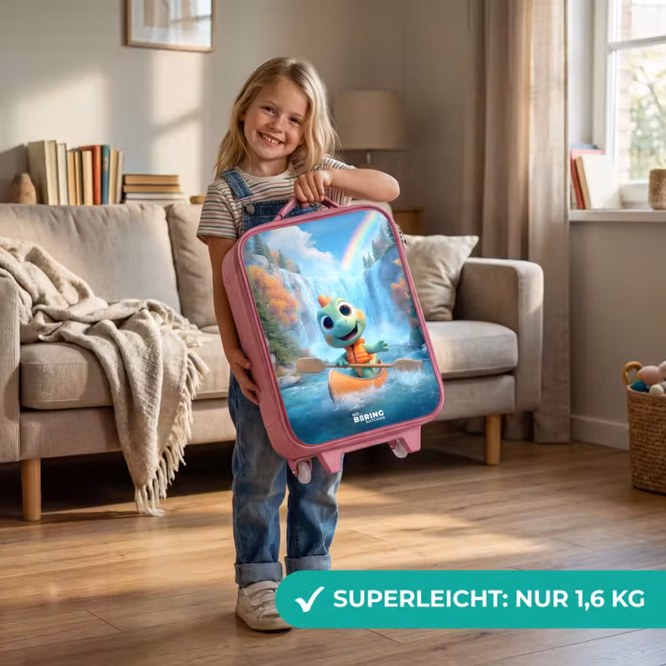 Kinderkoffer Rosa - Dino - Natur - Wasserfall — 3