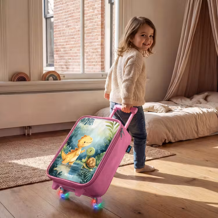 Kinderkoffer Rosa - Dino - Schildkröte - Dschungel — 2