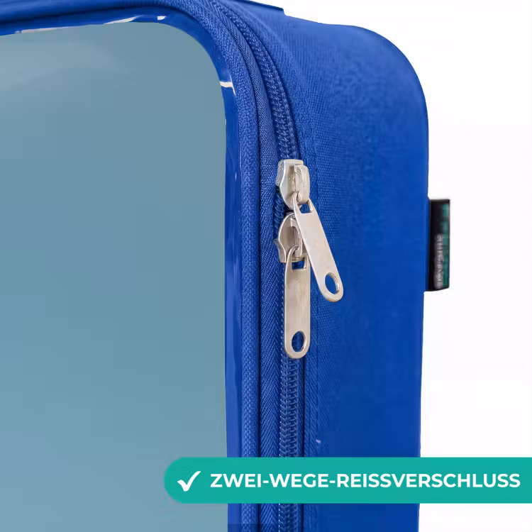 Kinderkoffer Blau - Blaues Plüschmonster mit Hörnern — 5