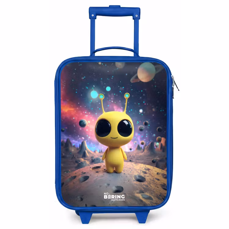 Kinderkoffer Blau - Fröhlicher kleiner Außerirdischer — 1