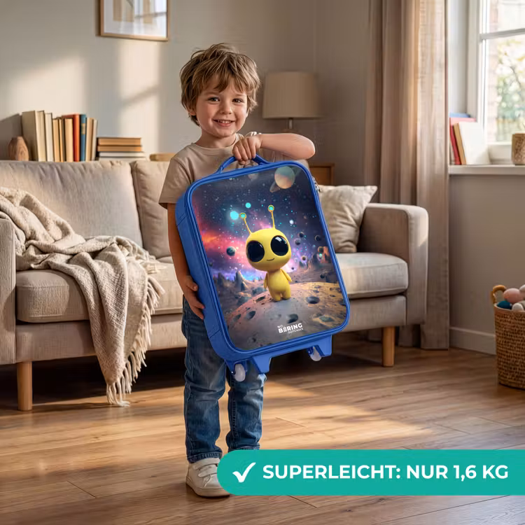 Kinderkoffer Blau - Fröhlicher kleiner Außerirdischer — 3