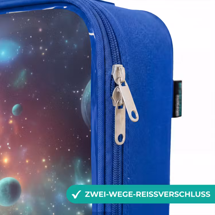 Kinderkoffer Blau - Grünes außerirdisches Wesen auf Mondlandschaft — 5