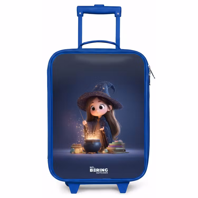 Kinderkoffer Blau - Verzaubertes Mädchen mit Kessel — 1