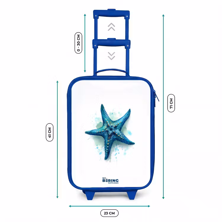 Kinderkoffer Blau - Blauer Seestern auf weißem Hintergrund — 7