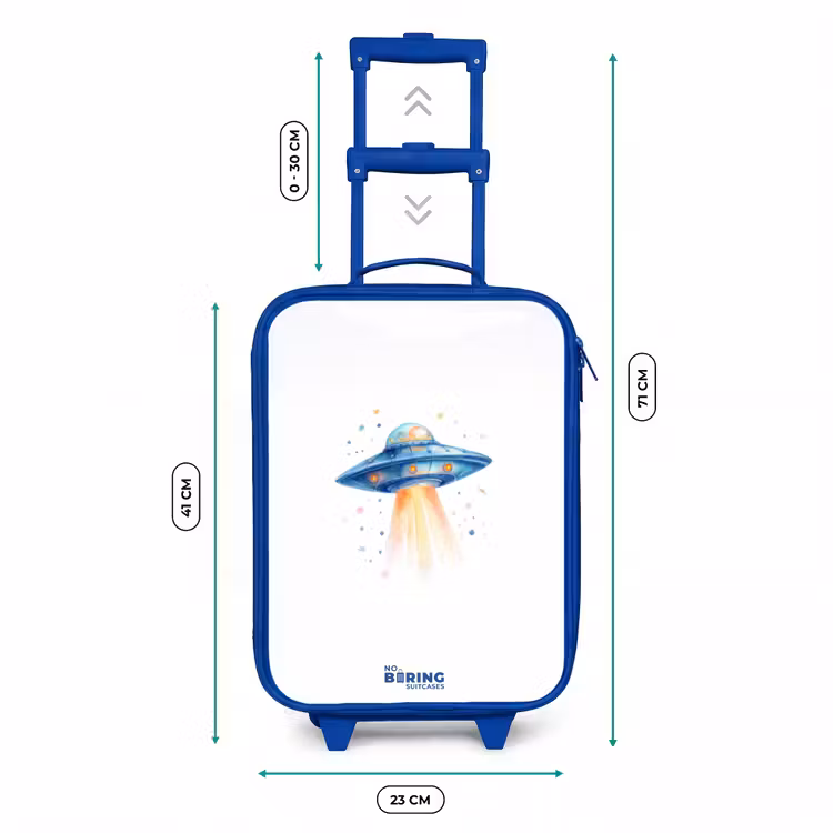 Kinderkoffer Blau - Blaues Raumschiff mit Lichtstrahl — 7
