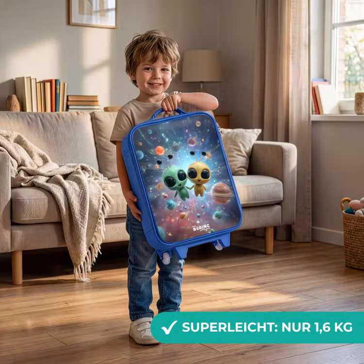 Kinderkoffer Blau - Fröhliche außerirdische Freunde — 3
